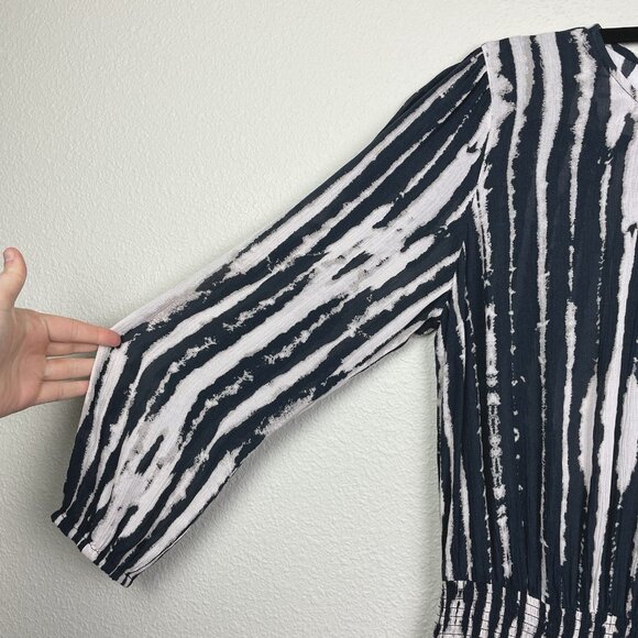 Rails NWT Inez Dress Women's Small Black Nile Mini Dress Long Sleeve Smocked - Picture 4 of 16